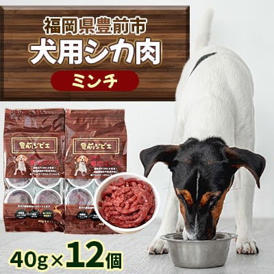 福岡県豊前市 犬用シカ肉【ミンチ】40g×12個