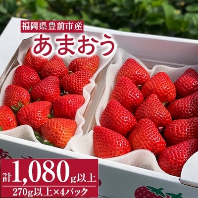 2月以降発送　いちご厳選デラックスG【あまおう】　福岡県豊前市産　270g以上×4パック