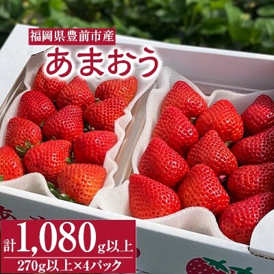 3月以降発送　いちご厳選デラックスG【あまおう】　福岡県豊前市産　270g以上×4パック