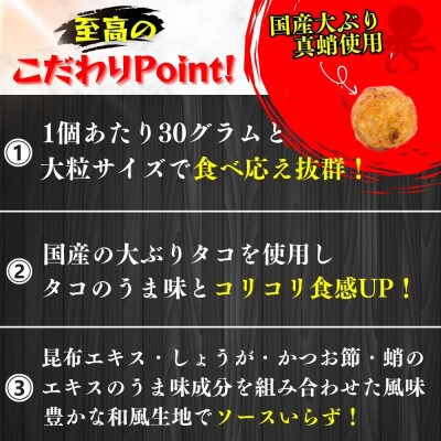 【毎月定期便】国産真蛸使用 こだわりの冷凍たこ焼き!(15個入1袋)全12回