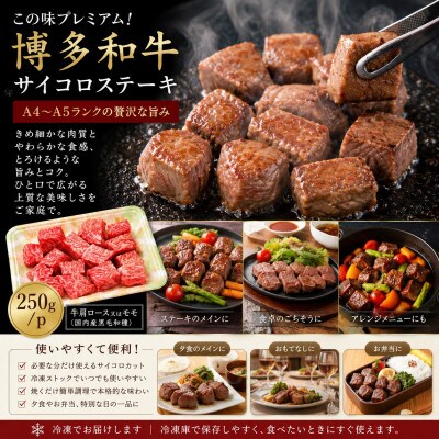 この味プレミアム!【A4～A5】博多和牛サイコロステーキ　500g(250g×2p)(豊前市)