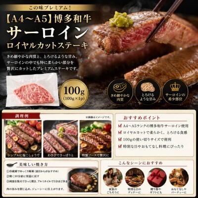 この味プレミアム!【A4～A5】博多和牛サーロインロイヤルカットステーキ　400g(豊前市)