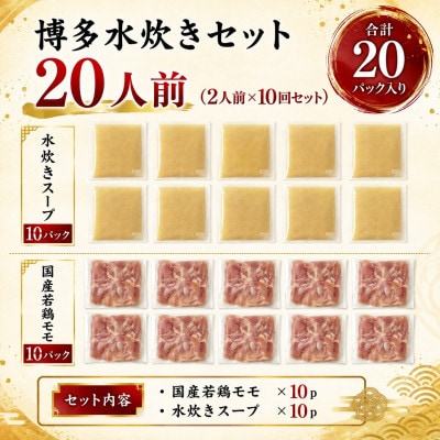 訳あり!博多水炊きセット　20人前(2人前×10回セット)(豊前市)