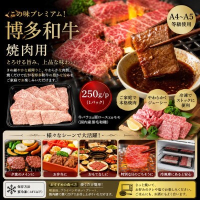この味プレミアム!【A4～A5】博多和牛焼肉用　500g(250g×2p)(豊前市)
