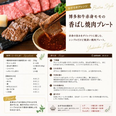 この味プレミアム!【A4～A5】博多和牛赤身モモ焼肉用　250g/p(豊前市)
