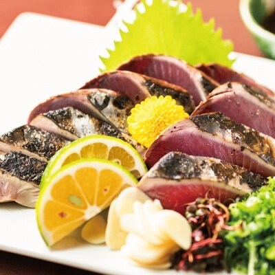 本生!老舗魚屋が厳選 カツオの食べ比べセット!カツオ藁焼きタタキと刺身(合計800g) 26-230