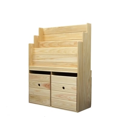 四万十ひのき【ヒノキの絵本棚(収納ボックス付き)】26-254