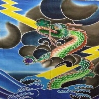 鮮やかな高知の伝統工芸 【龍フラフ(祝い旗)】26-026