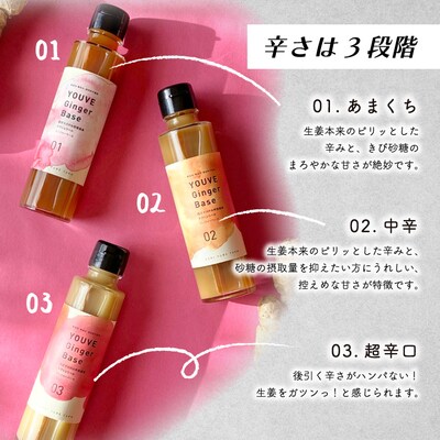 生姜好きさんにオススメ!濃厚・しょうがシロップ3種セット【あまくち・中辛・超辛口】25-759