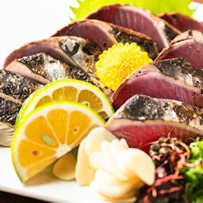 本生 老舗魚屋大将が厳選したカツオの食べ比べセット カツオ藁焼きタタキと刺身 合計800g お礼品詳細 ふるさと納税なら さとふる