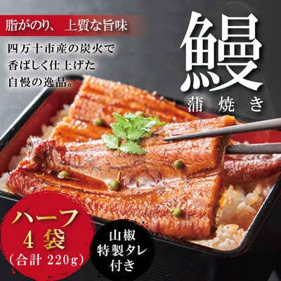 <四万十食品>うなぎ蒲焼　ハーフ4袋/BC 26-359-6