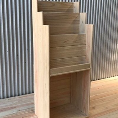 国産 四万十ヒノキ使用【ひのきの絵本棚　小(収納ボックス付)】26-650