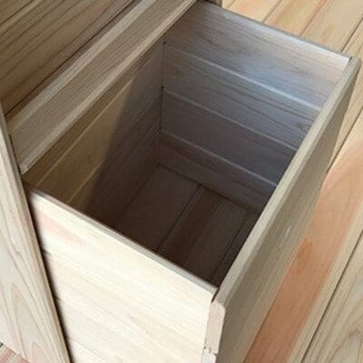 国産 四万十ヒノキ使用【ひのきの絵本棚　小(収納ボックス付)】24-650