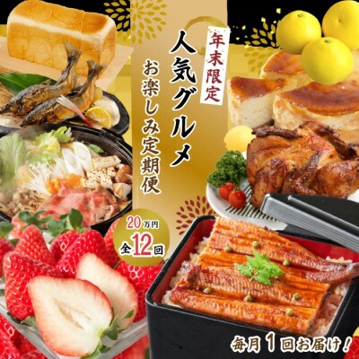 【年末限定・12回定期便】四万十のグルメお楽しみ しまんとふるさと定期便20万円コース 24-616