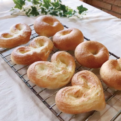 【Cafe リノ】高知県産のおからを使ったもちもちベーグル(プレーン)丸型とハート型8個セット 26