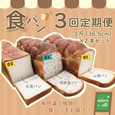 【3回定期便】sakura ville 食パン3回定期便