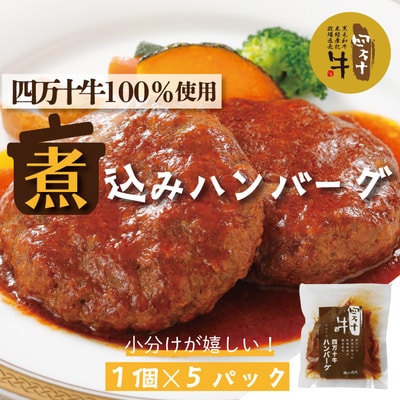 四万十牛100%使用ジューシーな煮込みハンバーグ5個 26-400