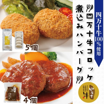 四万十牛煮込みハンバーグ・四万十牛コロッケセット (ハンバーグ4個・コロッケ5個 ) 26-017