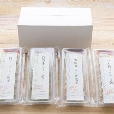  四万十ひすい餃子・一本釣りカツオ餃子(8ヶ×2パック×2種)タレ付き　にんにく不使用 R5-013