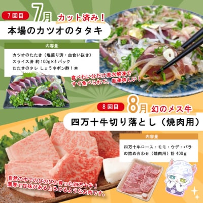 【年末限定 8回定期便】四万十人気グルメお楽しみ しまんとふるさと定期便10万Bコース R7-815