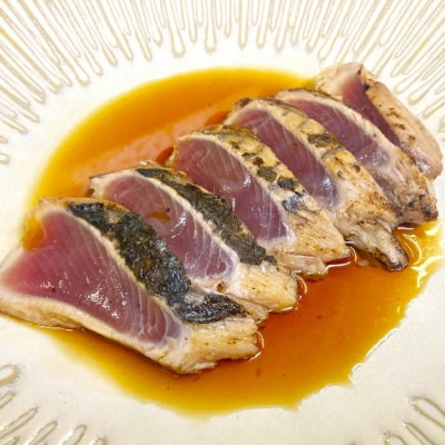 四万十市場のカツオ塩たたき(塩振 スライス 血合い抜)カツオ生節醤油漬セット 26