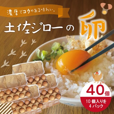 のびのび育った土佐ジローの自然卵40個(10個入り×4パック) 25-1011