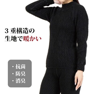 ひだまり エベレスト 婦人ハイネックシャツ【カラー:ダークブラック/サイズ:L】