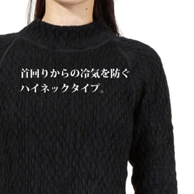 ひだまり エベレスト 婦人ハイネックシャツ【カラー:ダークブラック/サイズ:L】