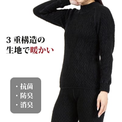 ひだまり エベレスト 婦人ハイネックシャツ【カラー:ダークブラック/サイズ:M】