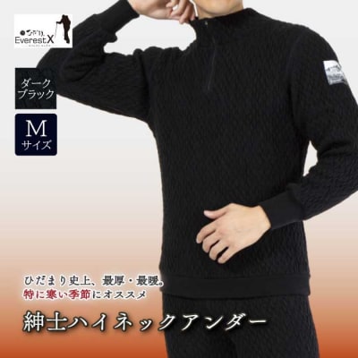 ひだまり エベレストX 紳士ハイネックアンダー【カラー:ダークブラック/サイズ:M】