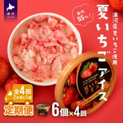 果肉55%「夏いちごアイス(6個)」【全4回定期便】[22-997]