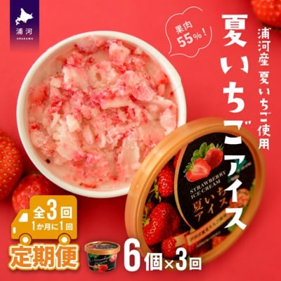 果肉55%「夏いちごアイス(6個)」【全3回定期便】[22-1143]
