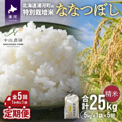 【令和4年産】浦河町特別栽培米「ななつぼし」精米(5kg×1袋)定期便(全5回)[37-1148]