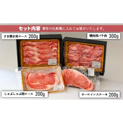 A4等級以上!「北海道浦河産黒毛和牛」4種食べ比べセット(計900g)[28-1150]