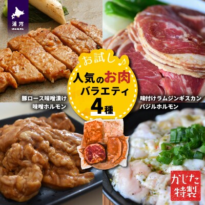 かじたの特製 【お試し】人気のお肉バラエティ4種セット[11-818]