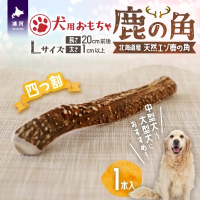 犬用「鹿の角(四つ割り)」Lサイズ×1本[53-1355]