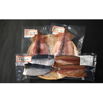 浦河前浜の恵み!真イカ&天然秋さば半身の一夜干しセット[08-1527]