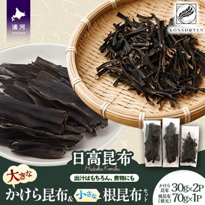 大きなかけら昆布と小さな根昆布の日高昆布セット[32-1552]