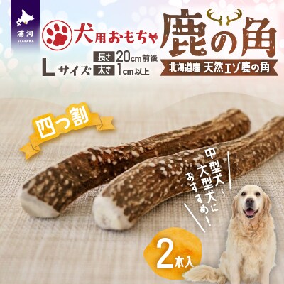 犬用「鹿の角(四つ割り)」Lサイズ×2本[53-1603]