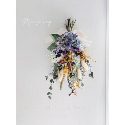 ミモザのナチュラルスワッグ ホワイトリボン お礼品詳細 ふるさと納税なら さとふる