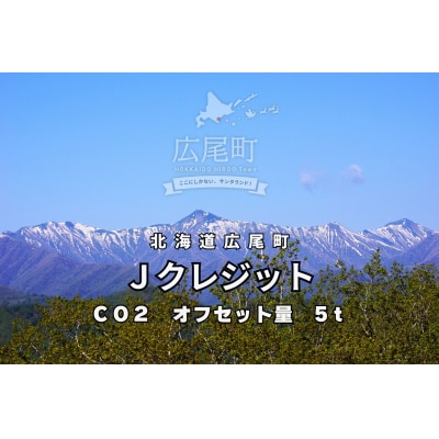 広尾町J-クレジットCO2削減量　5t【Jクレジット　J-VER　カーボンオフセット】(0116)