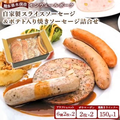 熊本県産ドイツ製法自家製スライスソーセージ&ポテト入り焼きソーセージ詰合せ