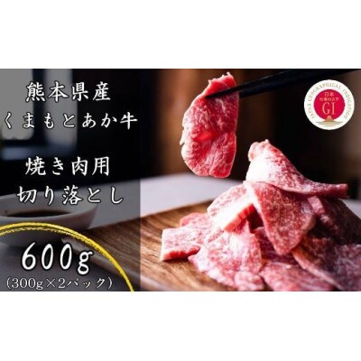 熊本県産和牛 GI認証取得 くまもとあか牛 焼き肉用切り落とし 合計600g【水俣市】