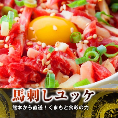 熊本直送　馬刺しブロック肉　上霜降り(トロ)980g+馬肉ユッケ100g(水俣市)