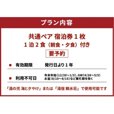 湯の児・湯の鶴　共通ペア宿泊券