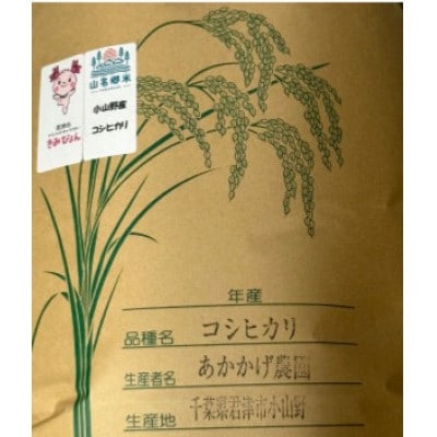 君津市小山野産「山名郷米」 コシヒカリ(玄米)　10kg