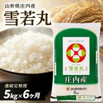 【発送月固定定期便】【精米】雪若丸 5kg×1袋 白米 山形県庄内産 11月～4月発送全6回
