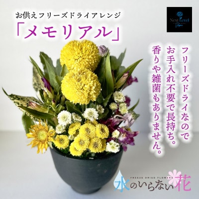 お供えフリーズドライアレンジ 「メモリアル」  水のいらない花「ゼロフラワー」