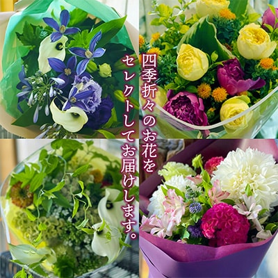 【発送月固定定期便】3回連続で届く お花の定期便「季節の花束SAKATA3 秋」全3回