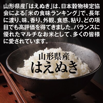 【令和5年産】鳥海山の伏流水で育てた　はえぬき　精米　5kg×3袋